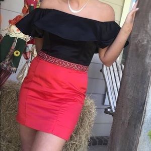 Short black and red formal dress